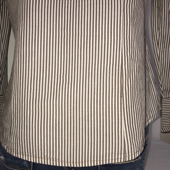 Harve Benard Peanut Brown Striped Button Up Shirt - Picture 8 of 9